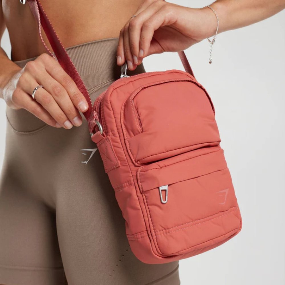 BNWT GYMSHARK PREMIUM LIFESTYLE CROSS BODY MIN QUILTED BAG TERRACOTTA PINK